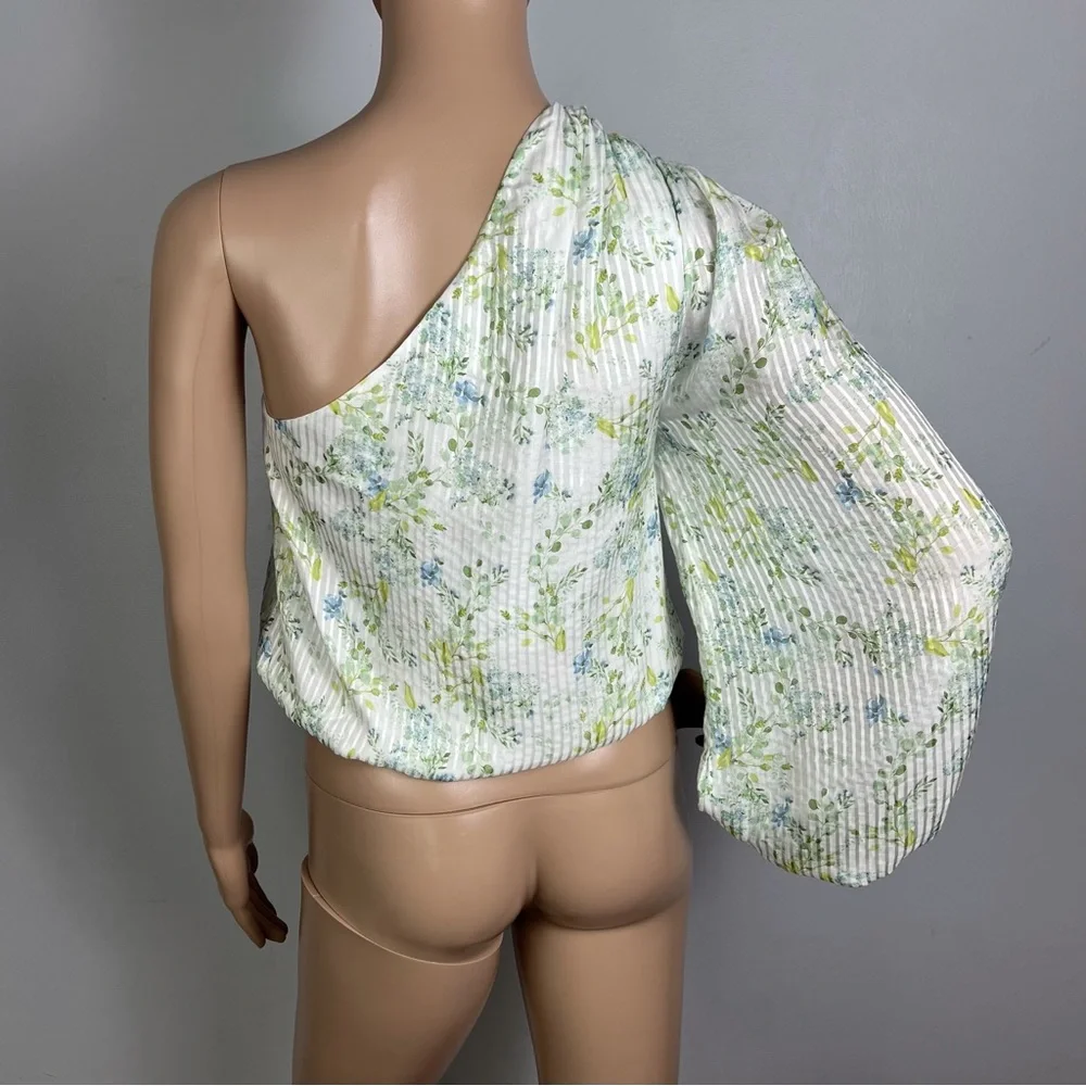 NEW CAMI NYC FLORAL PRINT ONE-SHOULDER TOP - Picture 6 of 6